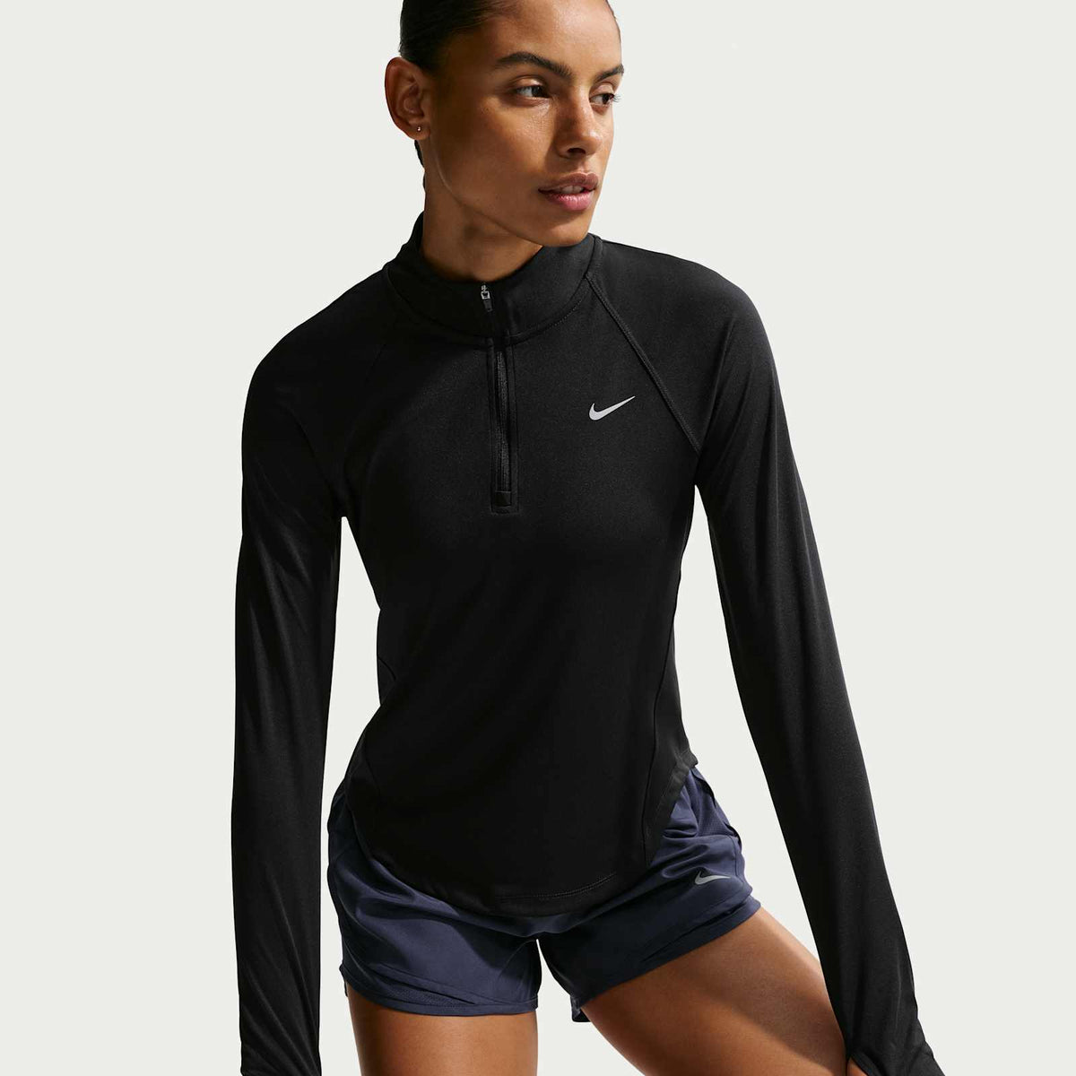 Nike Tempo Dri-FIT Half-Zip Hardlooptop Dames Zwart