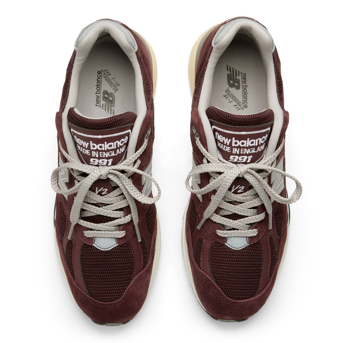 New Balance 991v2 Made in UK Sneakers Unisex Bordeaux/Grijs - foto 6