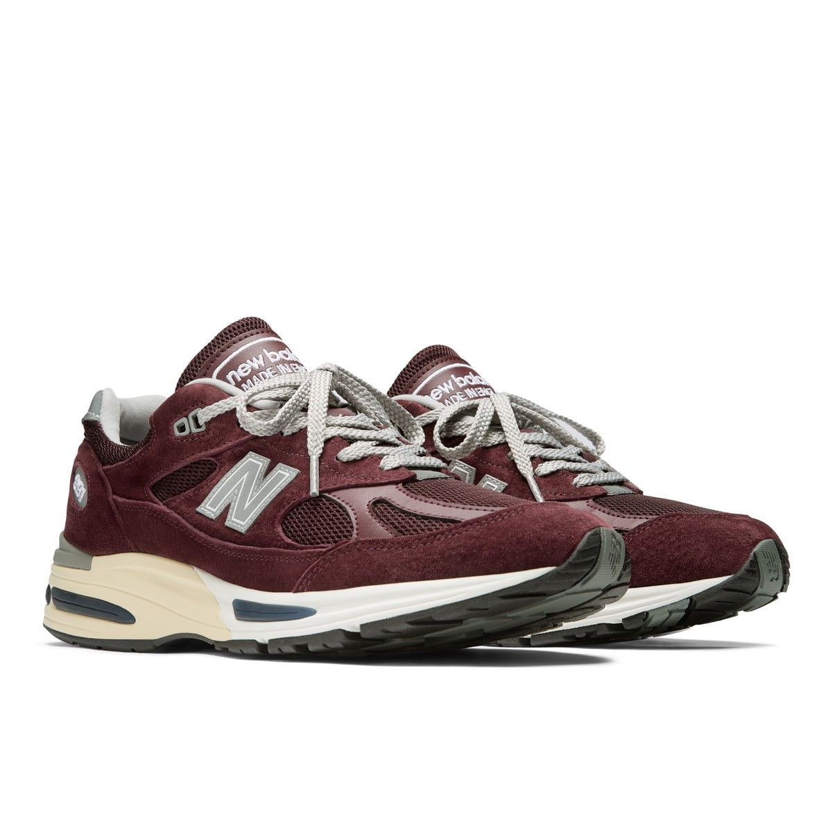 New Balance 991v2 Made in UK Sneakers Unisex Bordeaux/Grijs - foto 3